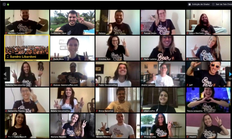 Zoom Meeting Decola Vendas com Rostos de Participantes e Palestrante